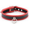 Generique Collier O Ring Simili Noir-Rouge